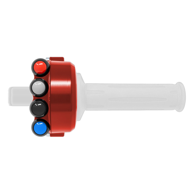 Gasgriffgehäuse mit integriertem Lenkerschalter JetPrime BMW S 1000 RR (15-18) JP CO BM008L – Racing-Belegung, geschlossenes Gehäuse