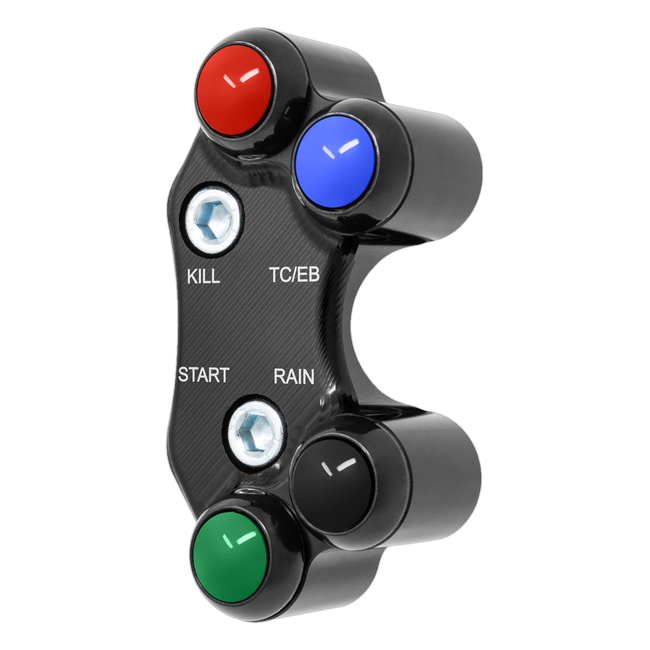 Lenkerschalter Superbike rechts JetPrime Kawasaki Ninja ZX-10RR (21-25) JP SPDB 054 – für MoTeC-Dashboard, versetztes Lochbild