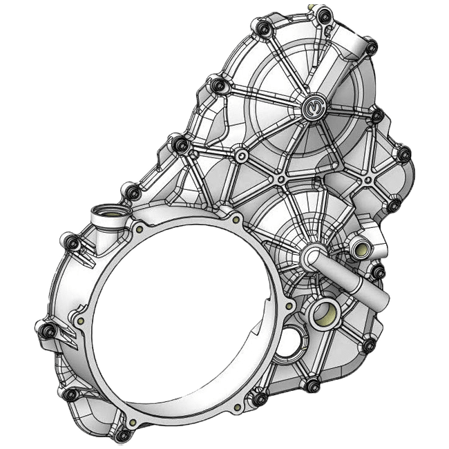 Aluminium-Motorgehäuse rechts mit Titanschrauben Motocorse Ducati Panigale V4/S (25-26)