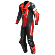 Dainese Misano 3 D-AIR® Einteiler Lederkombi – Perforierter Airbag Rennanzug | Herren | Rot
