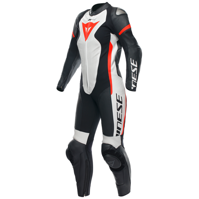 Dainese Grobnik Lady Einteiler Lederkombi – Perforierter Rennanzug | Frauen | Weiß/Rot