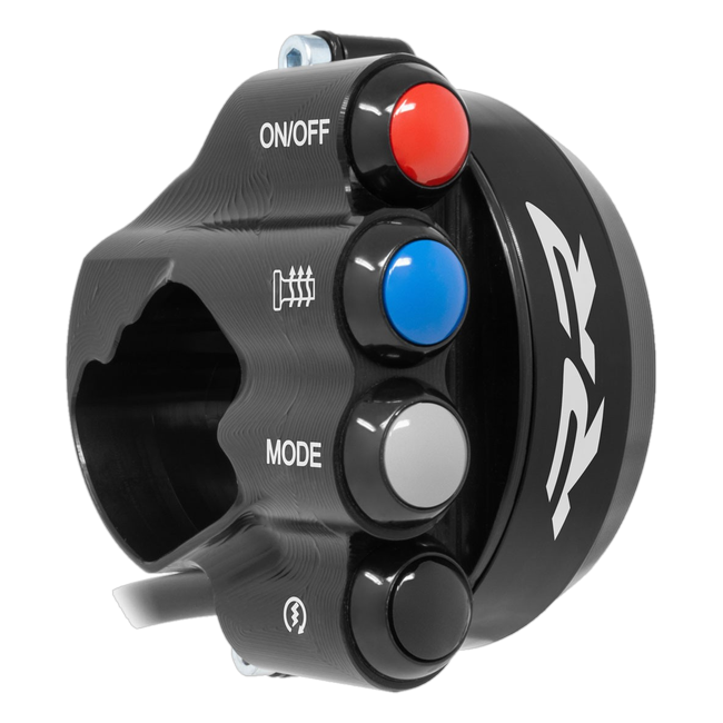Gasgriffgehäuse mit integriertem Lenkerschalter JetPrime BMW M 1000 RR (20-26) JP CO BM038RR – mit RR-Schriftzug