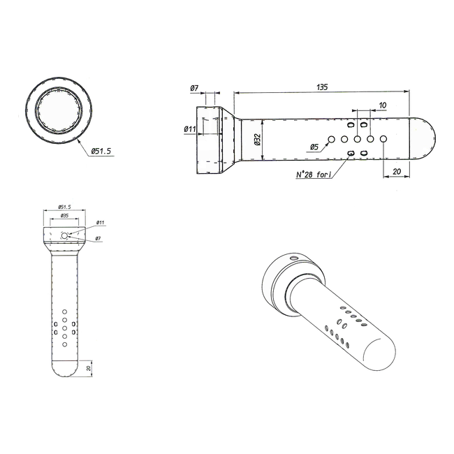 Spark Exhaust dB-Killer Universal Evo5 / Evo V 28 Holes G9928