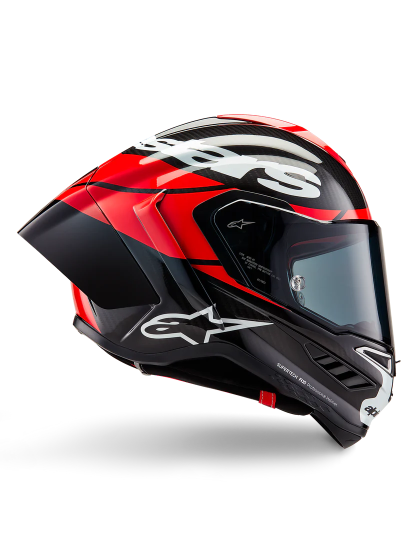 Alpinestars Supertech R10 Element Helm Carbon Leuchtend Rot Weiß 8200324-1363