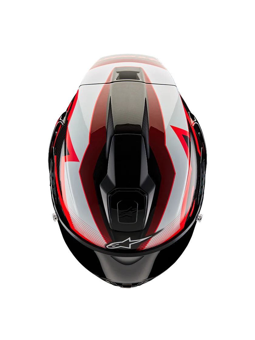 Alpinestars Supertech R10 Team Helm Carbon Rot Weiß Glanz 8200224-1352