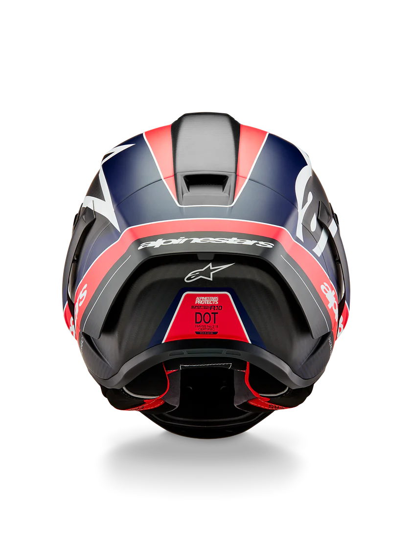 Alpinestars Supertech R10 Team Helm Carbon Carb Rot Fluo Dunkelblau Matt 8200224-1383