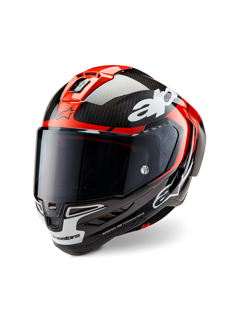 Alpinestars Supertech R10 Element Helm Carbon Leuchtend Rot Weiß 8200324-1363