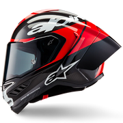 Alpinestars Supertech R10 Element Helm Carbon Leuchtend Rot Weiß 8200324-1363