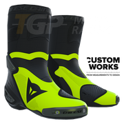 Dainese Axial 2 Air Racing und Straßen Motorradstiefel | Herren | Schwarz / Fluogelb | Custom Works