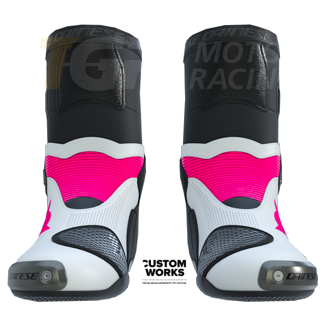 Dainese Axial 2 Air Racing und Straßen Motorradstiefel | Herren | Fuxia / Weiß | Custom Works