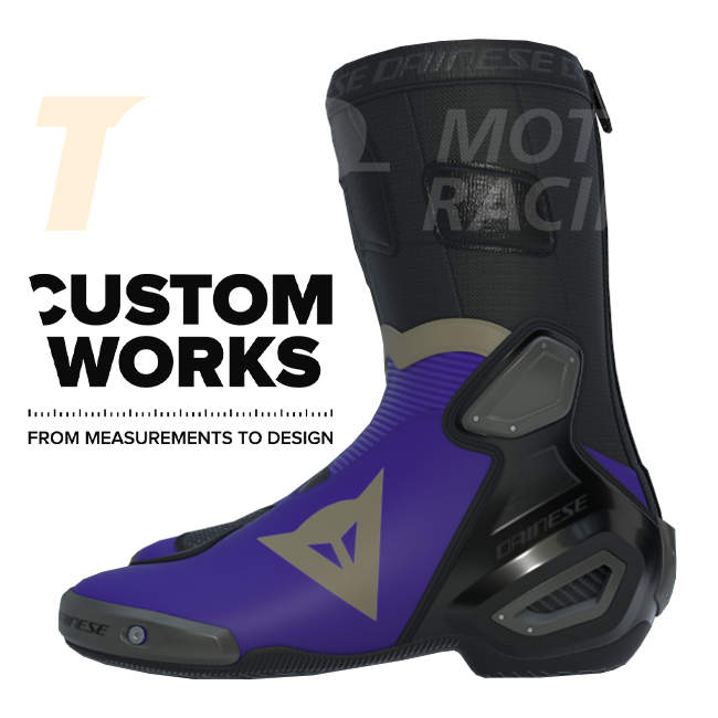 Dainese Axial 2 Racing und Straßen Motorradstiefel | Herren | Viola / Magnesium | Custom Works