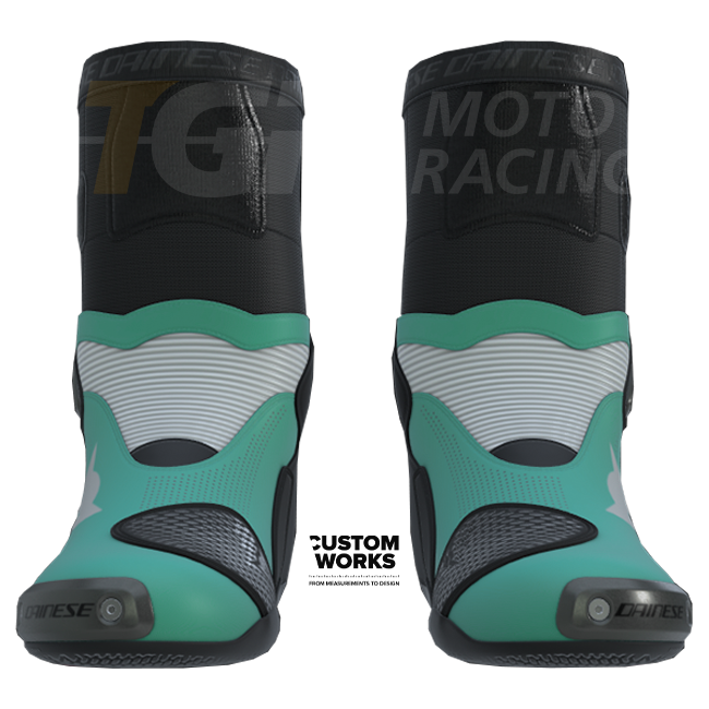 Dainese Axial 2 Air Racing und Straßen Motorradstiefel | Herren | Sardinia Sea Blau / Weiß | Custom Works