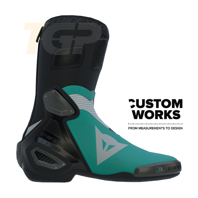 Dainese Axial 2 Air Racing und Straßen Motorradstiefel | Herren | Sardinia Sea Blau / Weiß | Custom Works