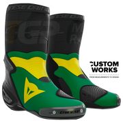 Dainese Axial 2 Racing und Straßen Motorradstiefel | Herren | Waldgrün / Gelb | Custom Works