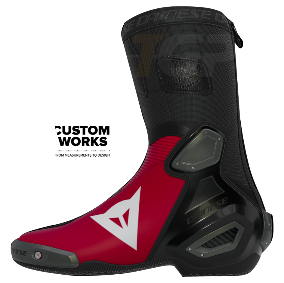Dainese Axial 2 Racing und Straßen Motorradstiefel Nicolò Bulega Replica 2026 | Herren | Dainese Rot / Weiß | Custom Works