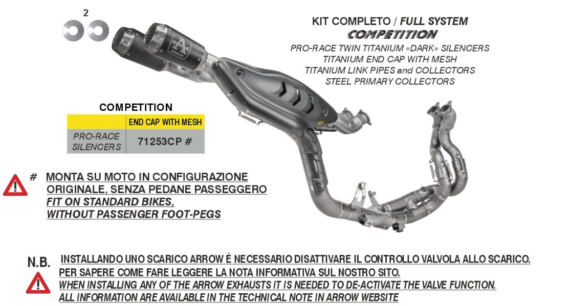Arrow Competition Komplettanlage Titanium Ducati Panigale V4/S (25-26) 71253CP