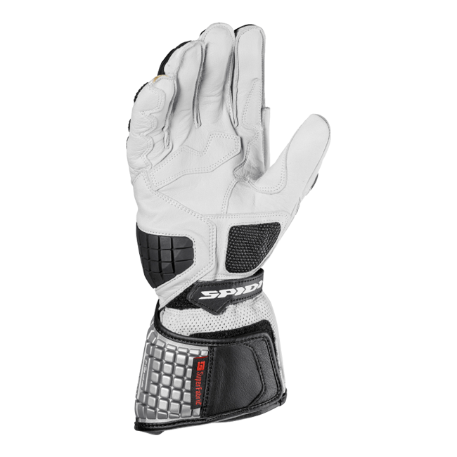 Spidi Carbo Kangaroo Racing Motorrad Lederhandschuhe | Herren | Schwarz-Weiß | A216011