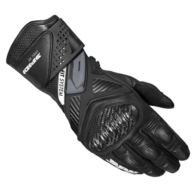 Spidi Carbo Fit Sport Motorrad Lederhandschuhe | Herren | Schwarz | A226026