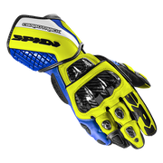 Spidi Carbo Track Evo Racing Motorrad Lederhandschuhe | Herren | Blau/Gelb | A203477