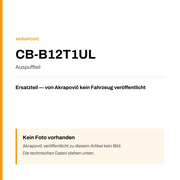 Akrapovic Auspuffteil CB-B12T1UL — Platzhalter, kein Herstellerfoto verfügbar