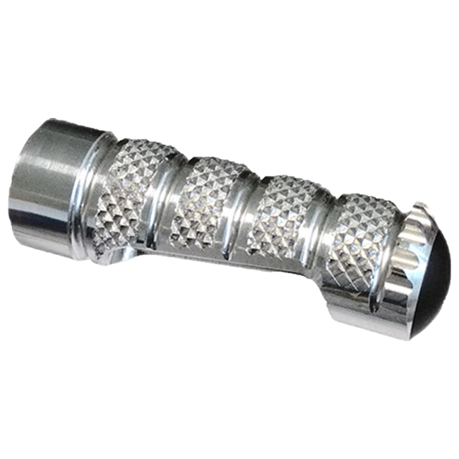 LighTech Ersatz-Fußraste fest 70,5 mm – Silber/Schwarz | RFTR245–248