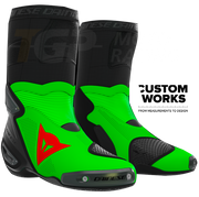 Dainese Axial 2 Air Racing und Straßen Motorradstiefel Franco Morbidelli Replica 2026 | Herren | Fluo Grün / Fluo Rot | Custom Works