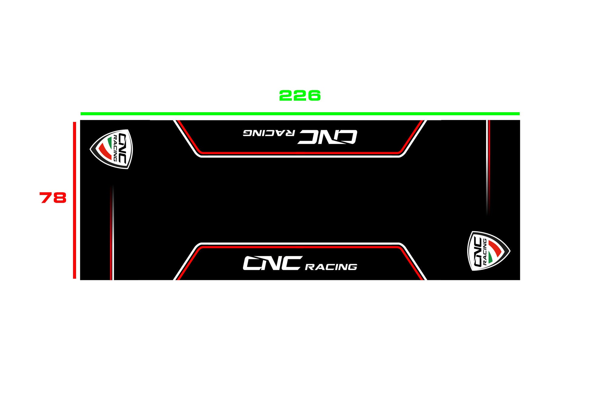 Motorrad Boxen- & Garagen-Teppich 226 x 80 cm CNC Racing GA016B