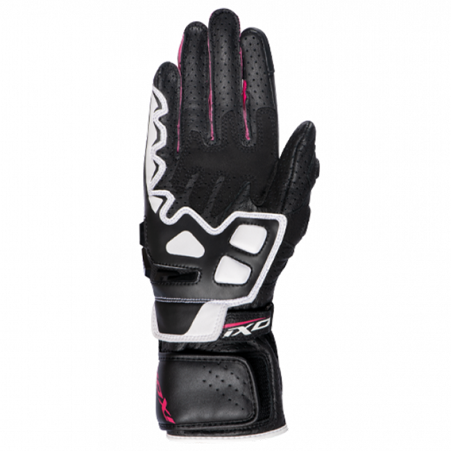 IXON GP5 Air L Motorrad Lederhandschuhe | Frauen | Pink/Weiß/Schwarz