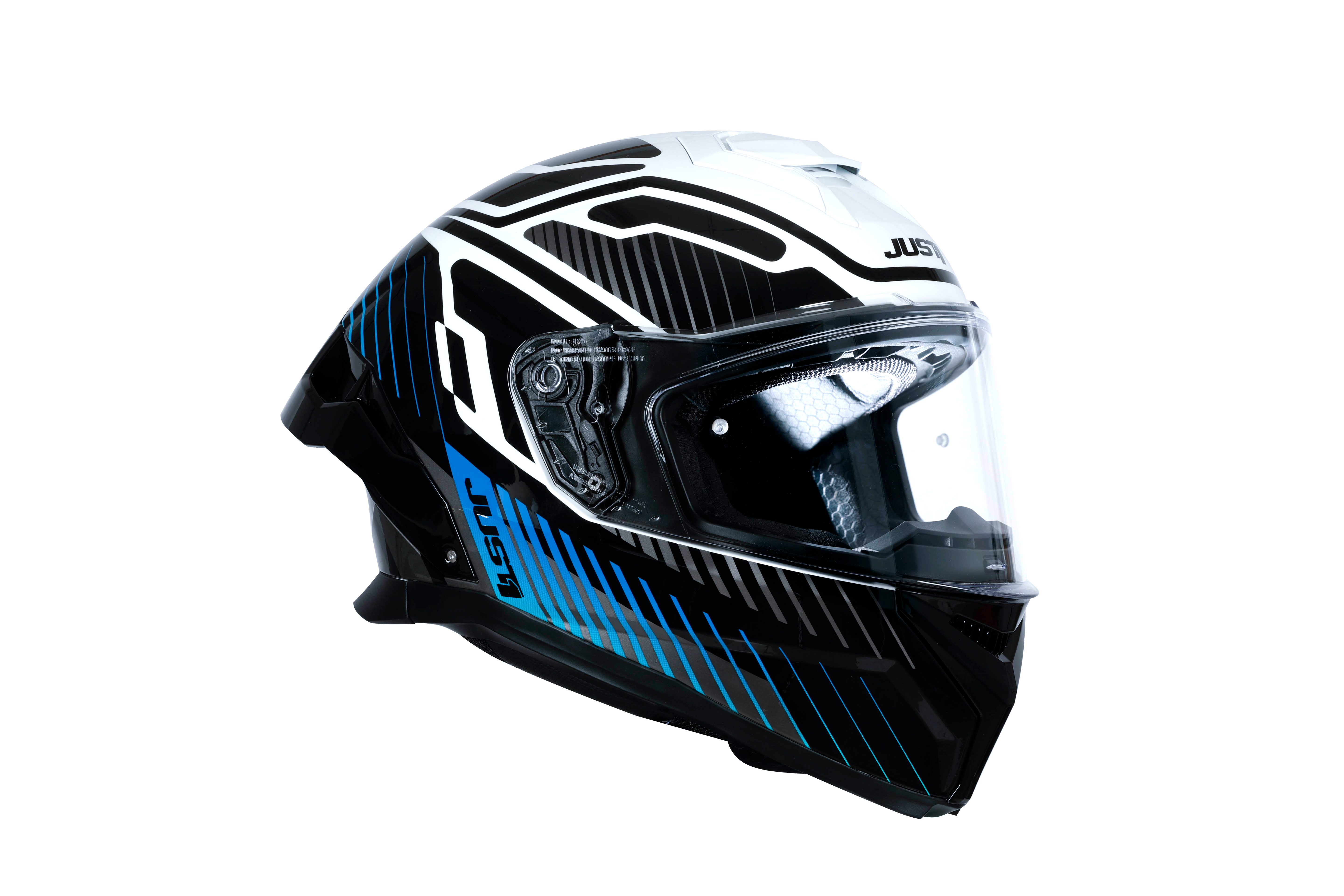 Just1 J-STR Helm Tactical Blau / Weiß Glanz 6030390112003