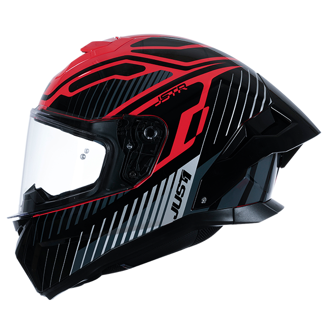 Just1 J-STR Helm Tactical Silber / Rot Glanz 6030390171003