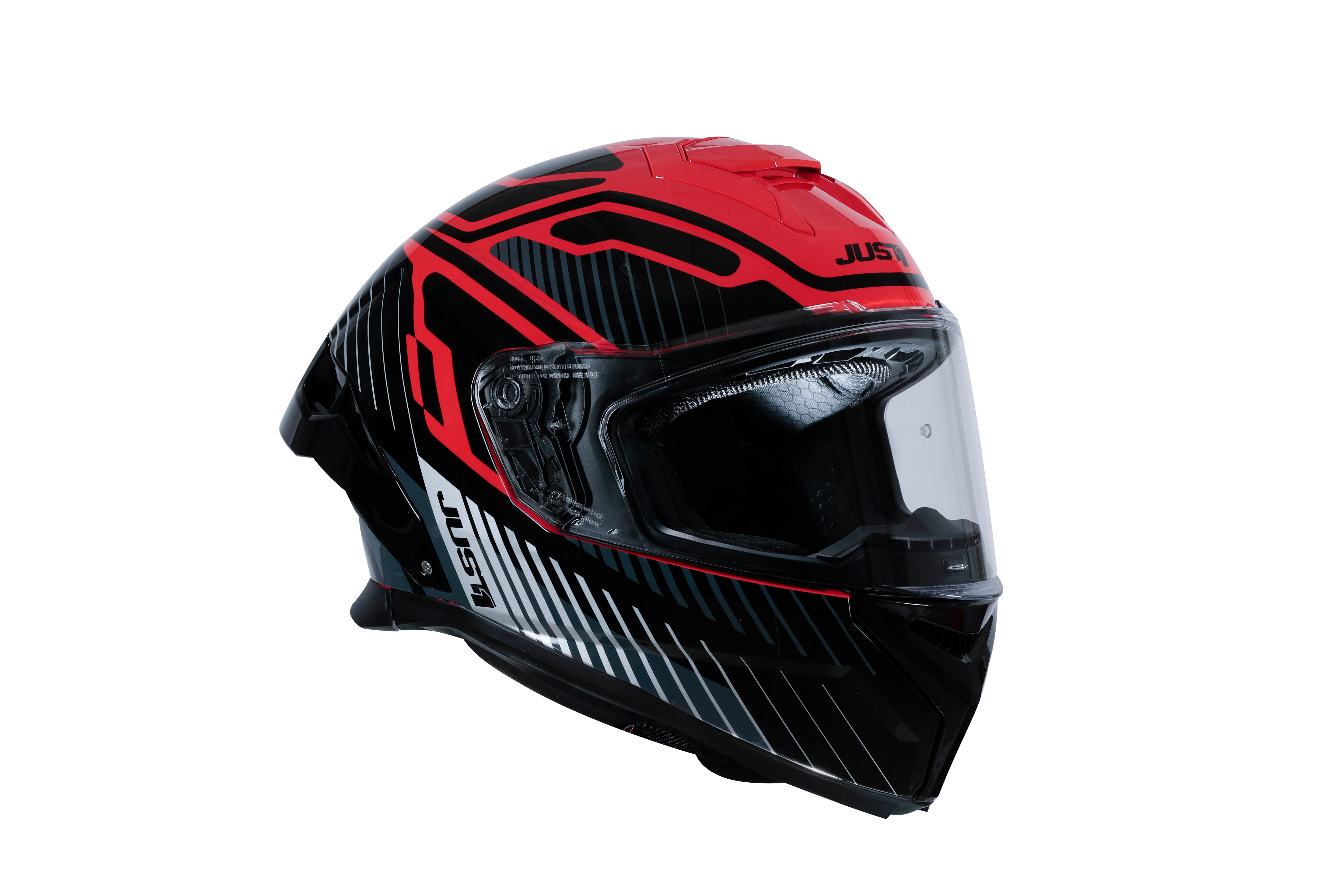 Just1 J-STR Helm Tactical Silber / Rot Glanz 6030390171003