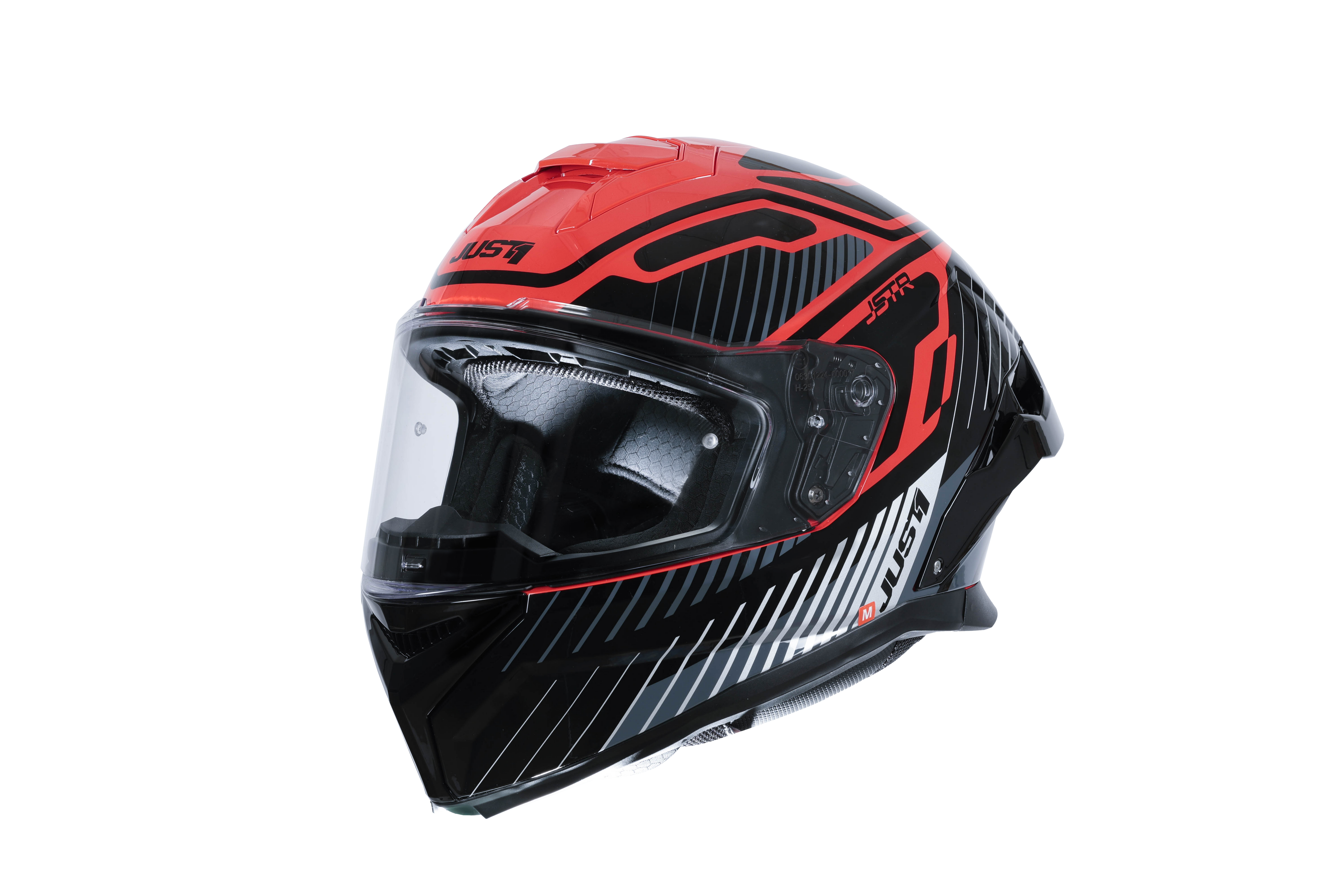 Just1 J-STR Helm Tactical Silber / Rot Glanz 6030390171003