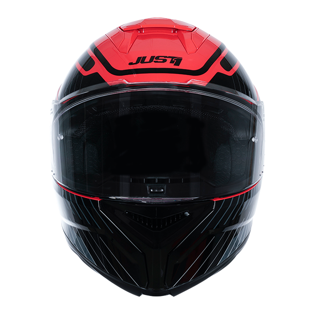 Just1 J-STR Helm Tactical Silber / Rot Glanz 6030390171003