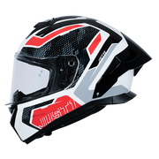 Just1 J-STR Helm Union Rot / Weiß Glanz 6030390171001
