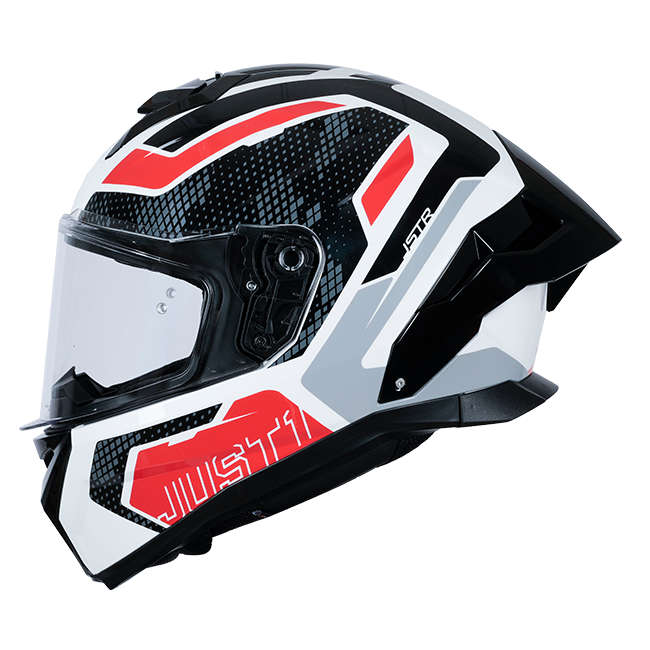 Just1 J-STR Helm Union Rot / Weiß Glanz 6030390171001