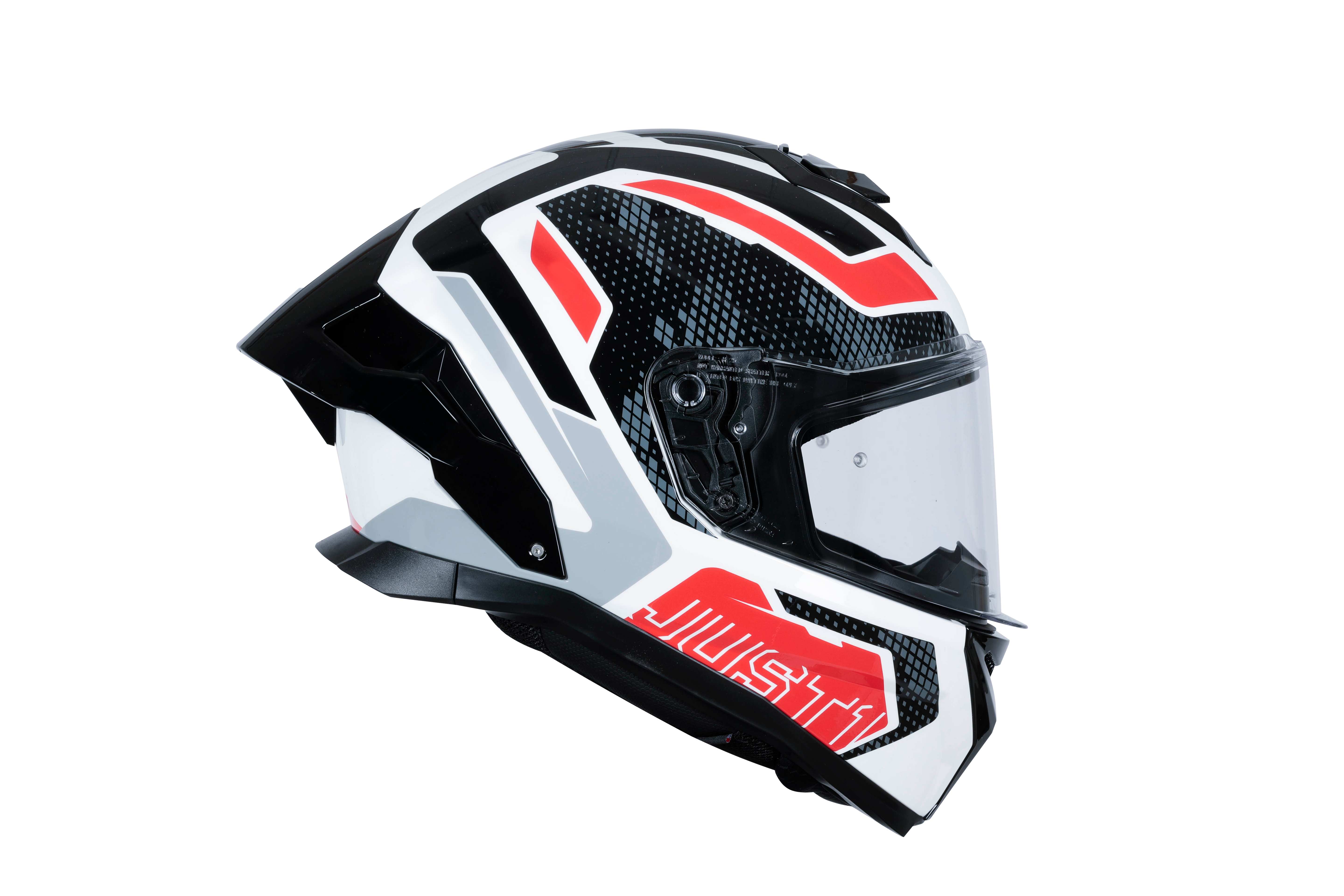 Just1 J-STR Helm Union Rot / Weiß Glanz 6030390171001