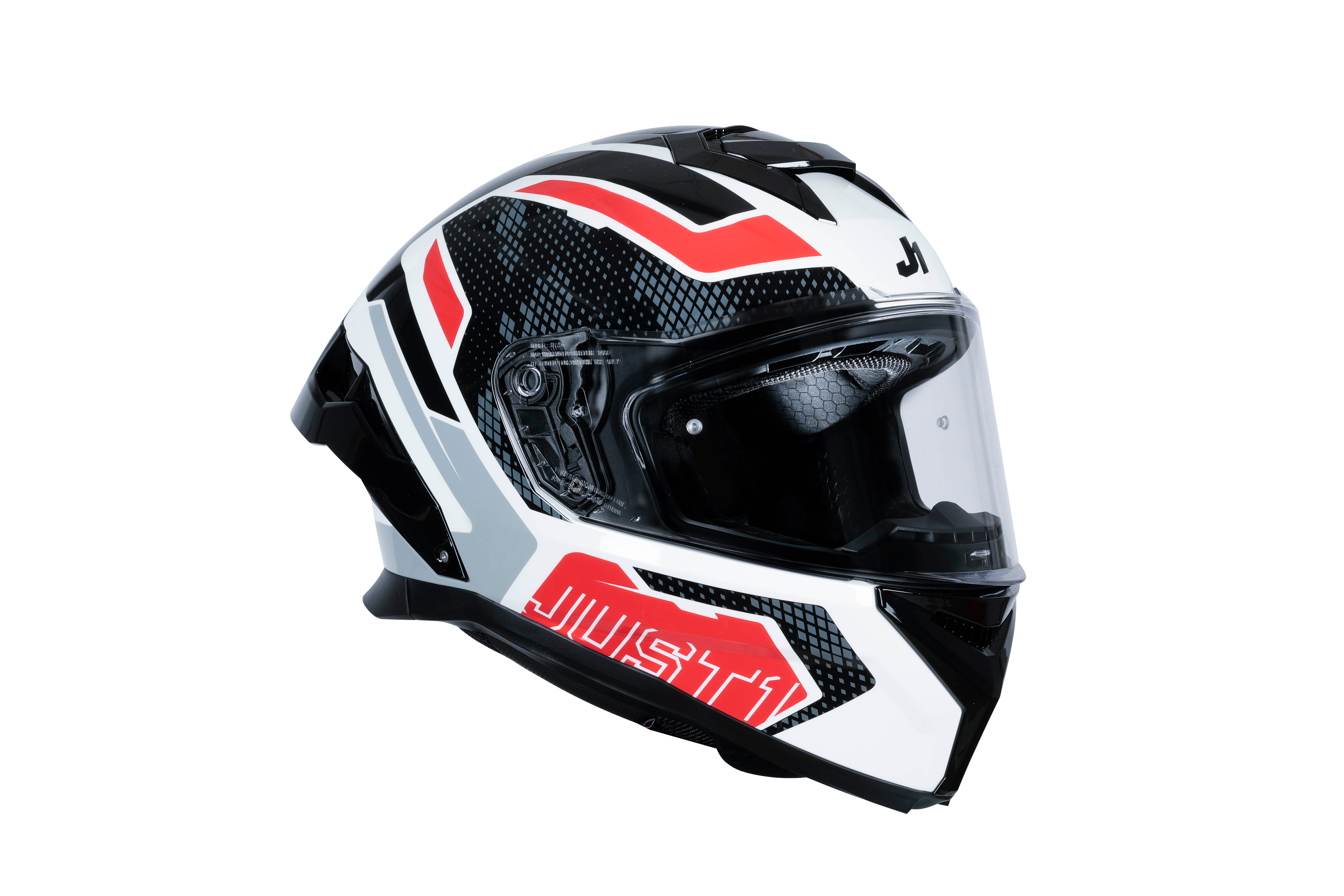 Just1 J-STR Helm Union Rot / Weiß Glanz 6030390171001