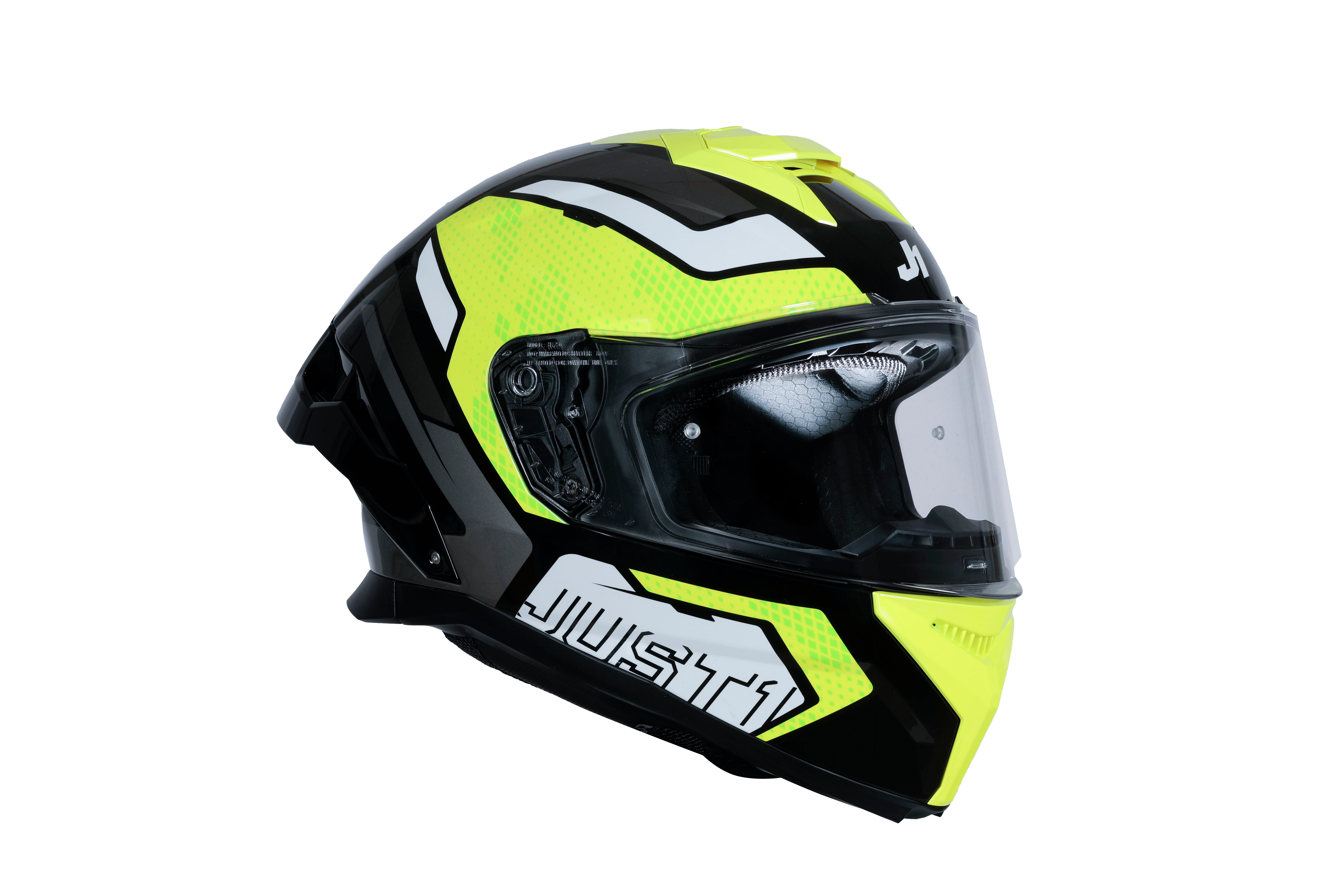 Just1 J-STR Helm Union Neongelb / Schwarz Glanz 6030390191001