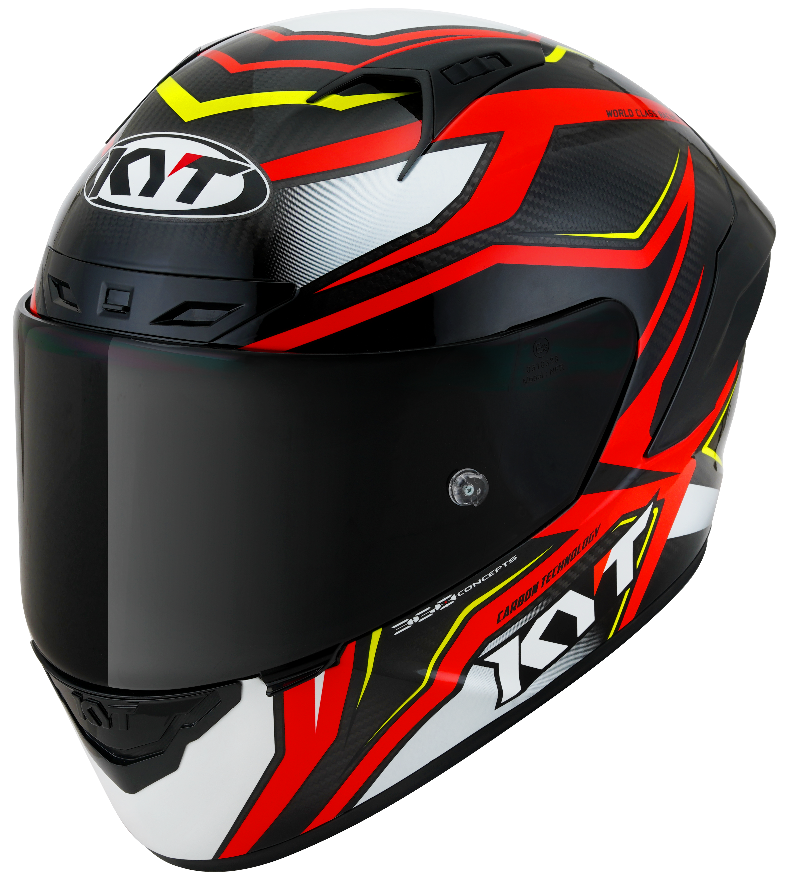 KYT NZ-Race Helm Carbon Stride Glossy Rot/Weiß Y6NZ0026