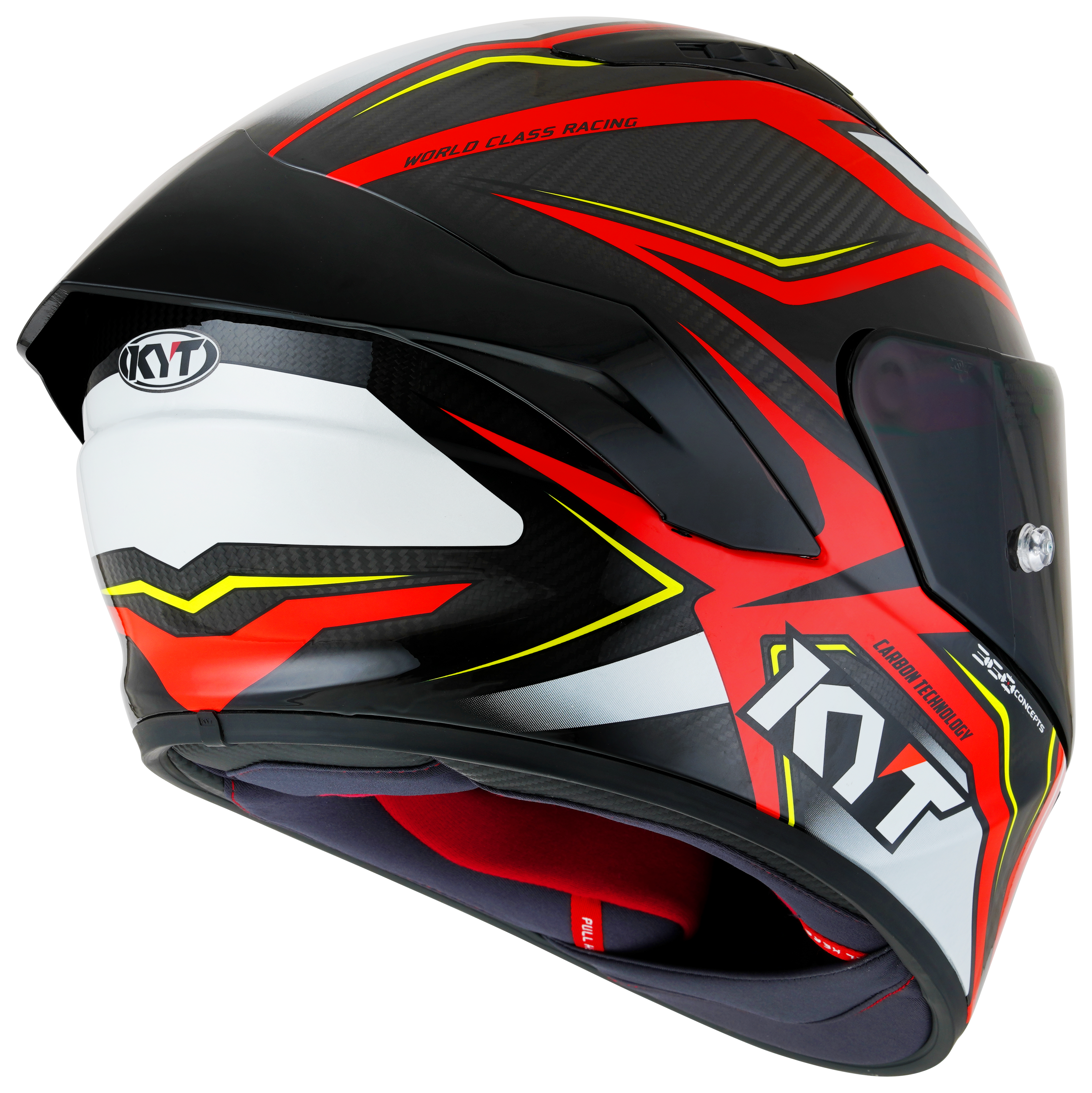 KYT NZ-Race Helm Carbon Stride Glossy Rot/Weiß Y6NZ0026