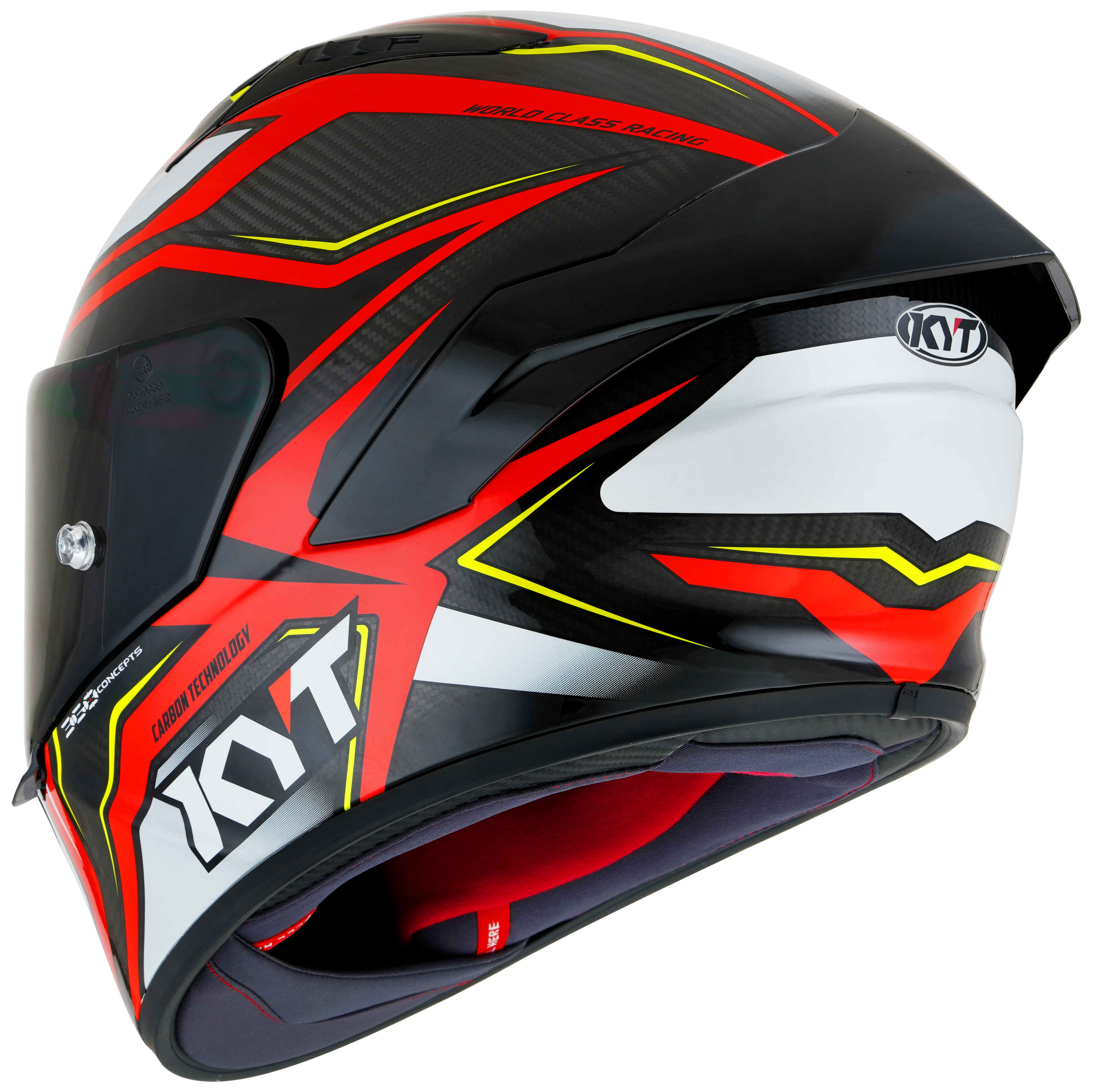 KYT NZ-Race Helm Carbon Stride Glossy Rot/Weiß Y6NZ0026