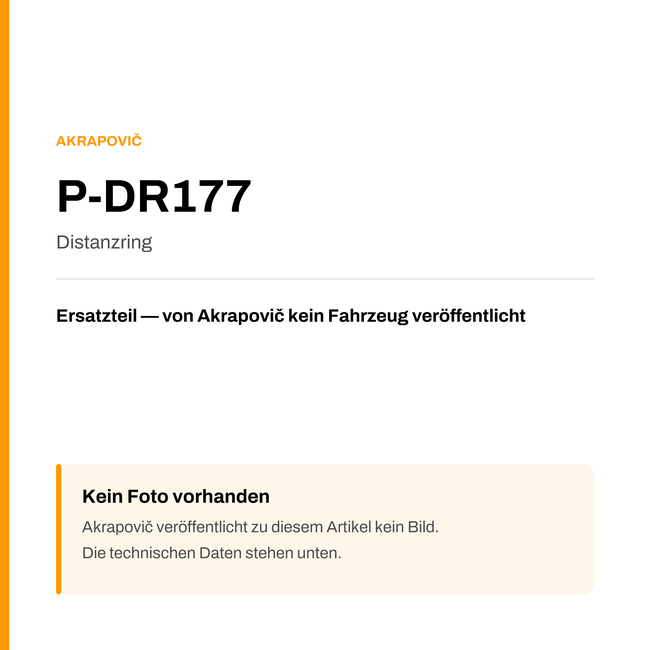 Akrapovic Distanzring P-DR177 — Platzhalter, kein Herstellerfoto verfügbar