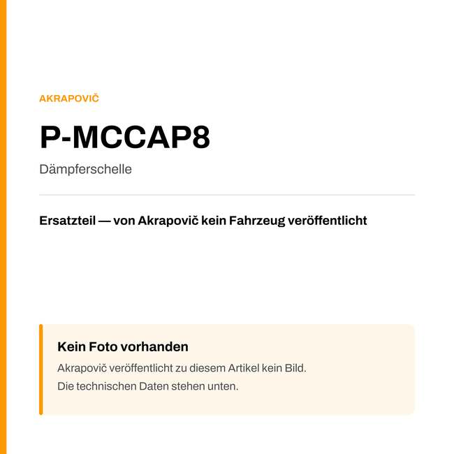 Akrapovic Dämpferschelle P-MCCAP8 — Platzhalter, kein Herstellerfoto verfügbar