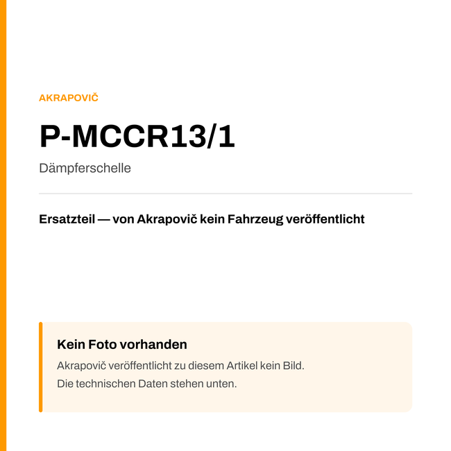 Akrapovic Dämpferschelle P-MCCR13/1 — Platzhalter, kein Herstellerfoto verfügbar