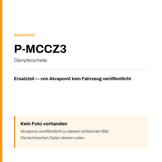 Akrapovic Dämpferschelle P-MCCZ3 — Platzhalter, kein Herstellerfoto verfügbar