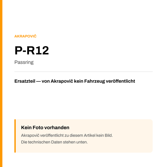 Akrapovic Passring P-R12 — Platzhalter, kein Herstellerfoto verfügbar