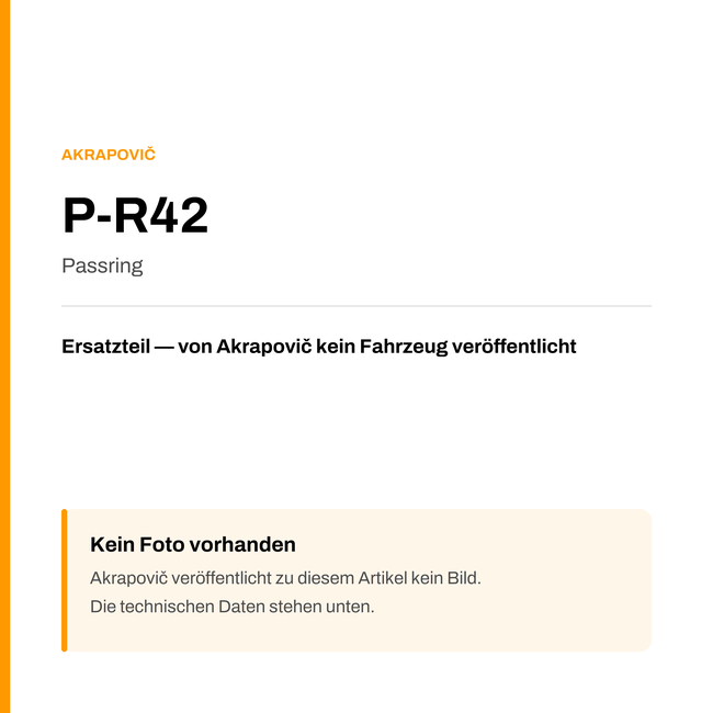 Akrapovic Passring P-R42 — Platzhalter, kein Herstellerfoto verfügbar