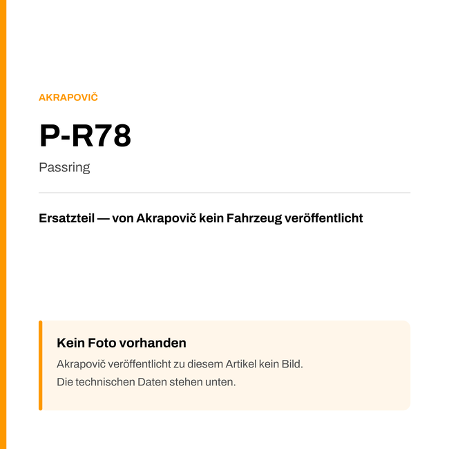 Akrapovic Passring P-R78 — Platzhalter, kein Herstellerfoto verfügbar