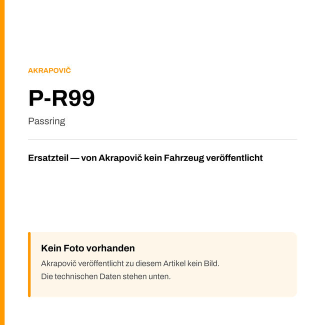 Akrapovic Passring P-R99 — Platzhalter, kein Herstellerfoto verfügbar