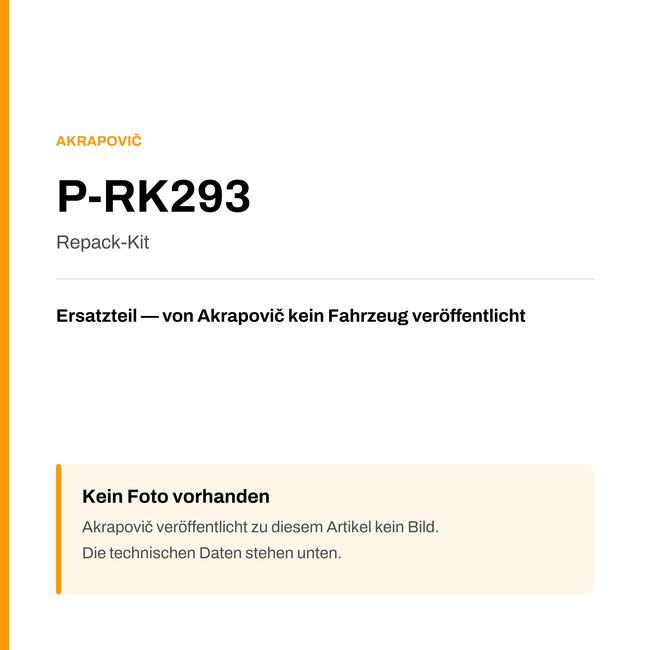 Akrapovic Repack-Kit P-RK293 — Platzhalter, kein Herstellerfoto verfügbar